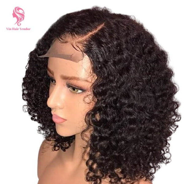 13x4 Lace Front Wig Jerry Curly Natural Color Human Hair Wig with Pre Plucked Hairline and Natural Density