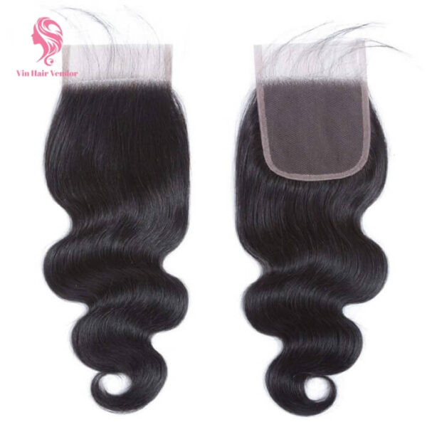 Premium 4×4 Lace Closure Human Hair Natural Hairline Pre-Plucked Knots for Sew-In and Wig Making