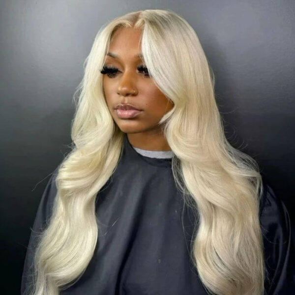 613 Body Wave Full Lace Human Hair Wig Blonde Brazilian Virgin Hair Pre-Plucked Hairline for Women