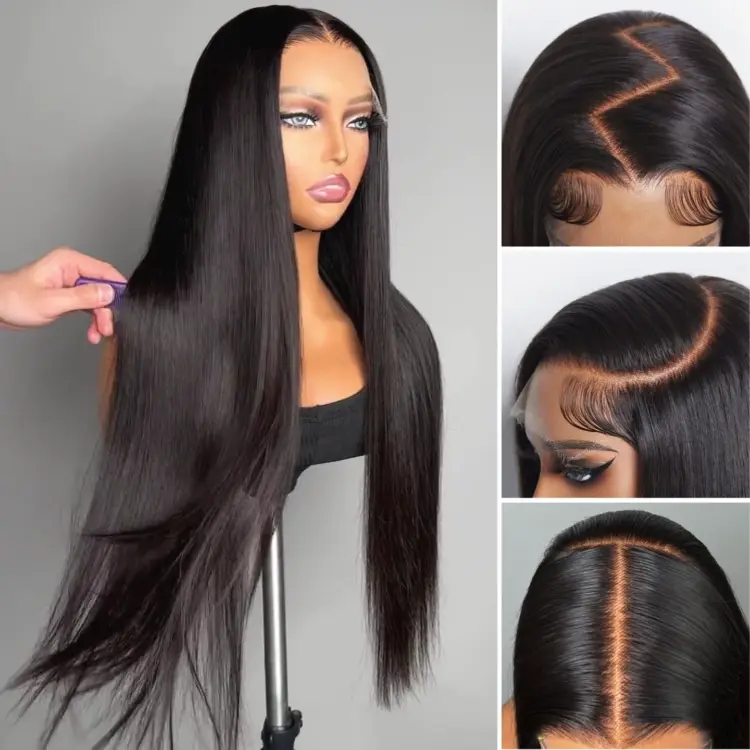 HD Lace Wig Human Hair with Invisible Lace Natural Hairline Pre-Plucked Glueless Custom Density Options