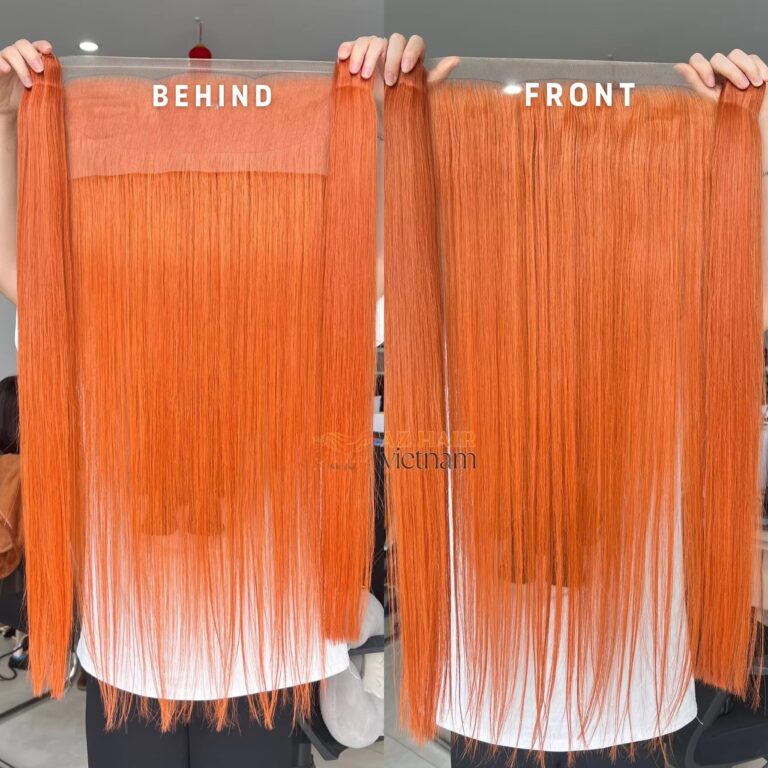 Premium Orange Wig Vietnamese Human Hair Straight & Wavy Options Full Cuticle Aligned Long use