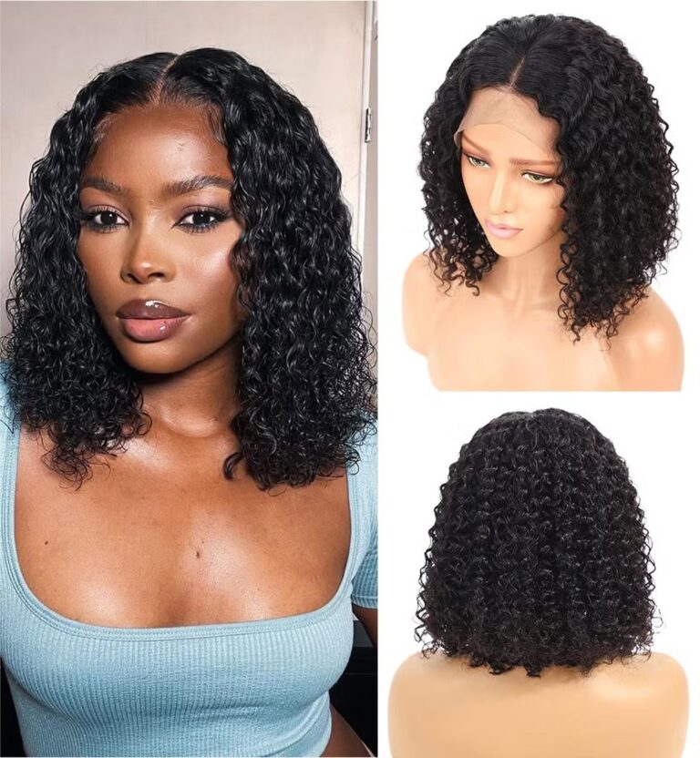 Short Natural Wavy Wig Premium Human Hair Breathable Cap, Soft Texture, Tangle Free, Heat Style Ready