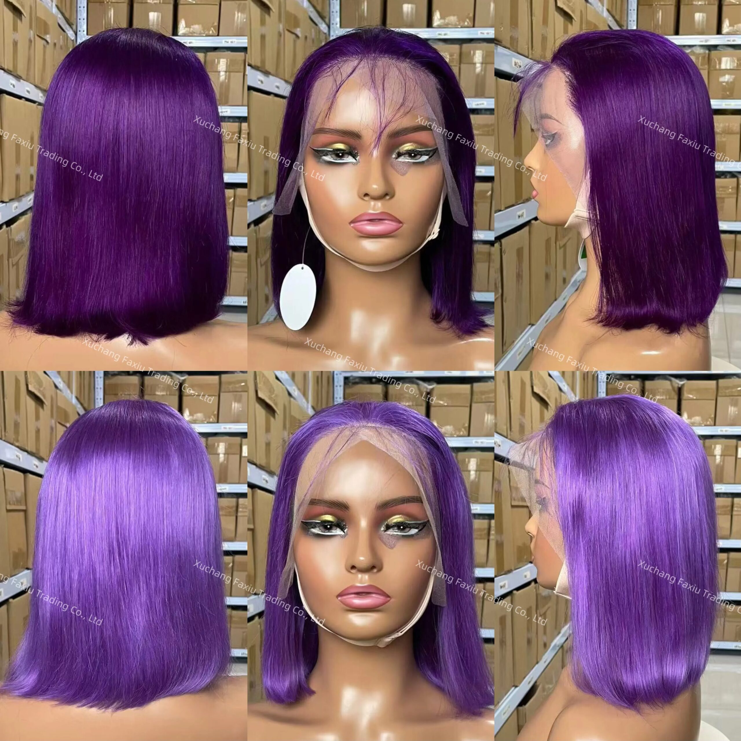 Wholesale Purple Wig Raw Human Hair Full Lace Custom Colored Virgin Cuticle Aligned Factory Supply Bulk OEM Export Wholesale Purple Wig Raw Human Hair Full Lace Custom Colored Virgin Cuticle Aligned Factory Supply Bulk OEM Export