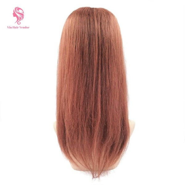 Auburn Hair Topper Human Hair for Women Natural Scalp Coverage Lightweight Clip-In Hairpiece