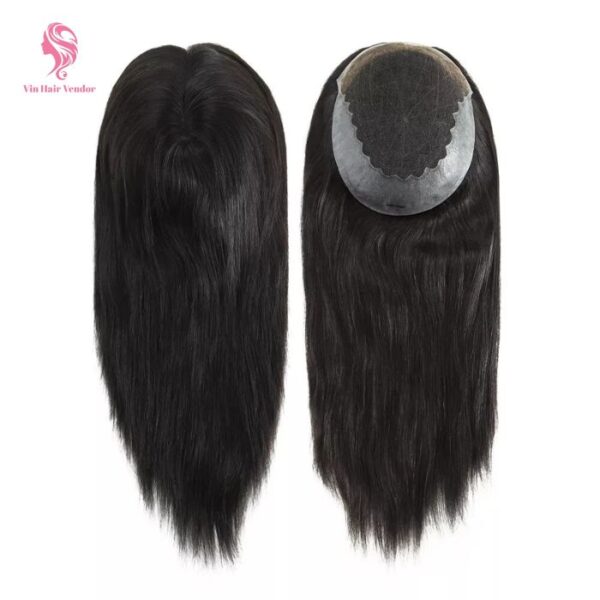 Premium Clipless Hair Topper Human Hair for Women Lightweight Breathable Base Natural Coverage