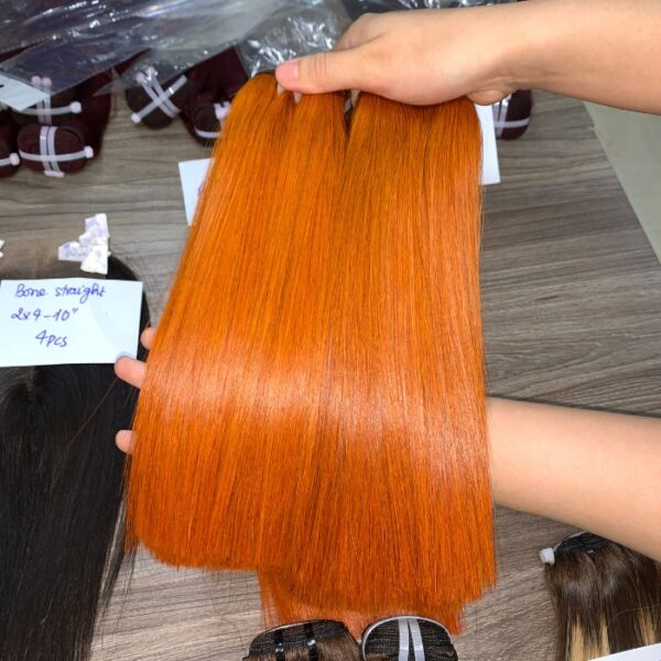 Colored Bone Straight Hair Weave 100% Human Hair Extensions Smooth Texture Tangle Free Long Lasting Quality