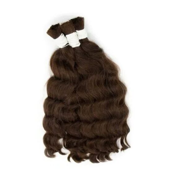 Deep Wave Bulk Hair Brown Color 100% Human Hair for Braiding Weaving Natural Texture Long Lasting Quality