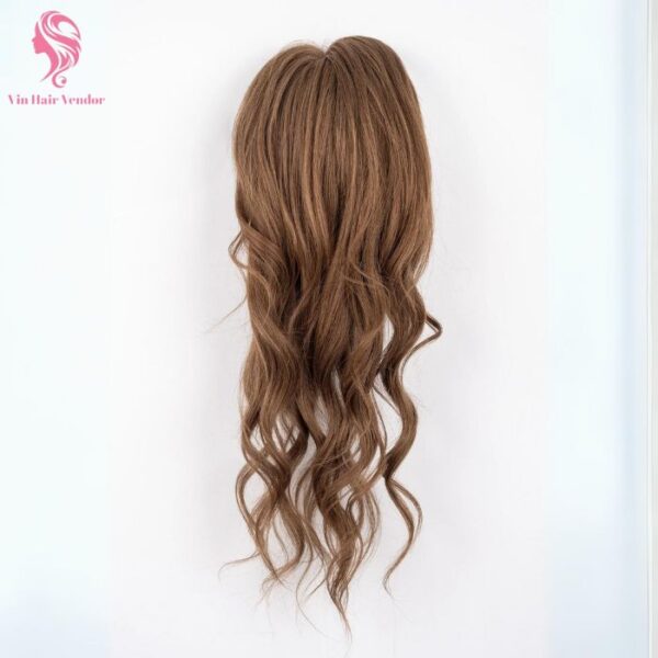 Natural Human Hair Topper Brown for Women | Lightweight Clip-In Hair Topper for Thinning Hair Coverage