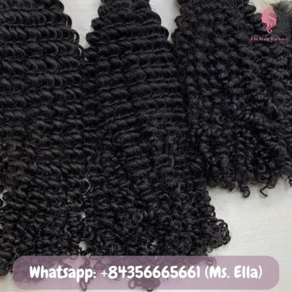 Kinky Curly Bulk Hair Black & Brown Color | 100% Human Hair Extensions for Braiding, Crochet & Custom Wigs