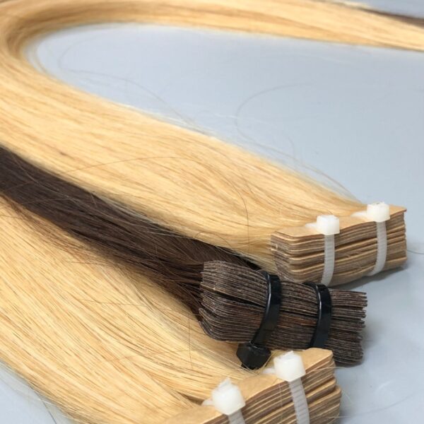 Natural Straight Tape In Hair Extensions 100% Human Remy Hair Seamless Invisible Weft for Salon Use