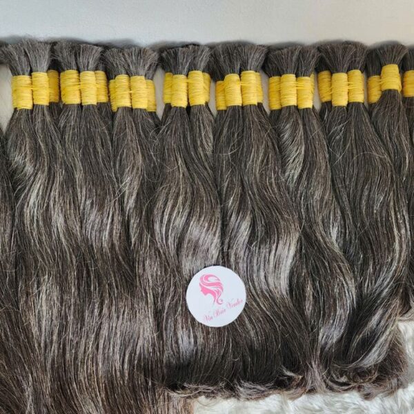 Premium Raw Grey Human Hair Extensions | Vin Hair Unprocessed Natural Grey Bundles for Luxury Wig Making