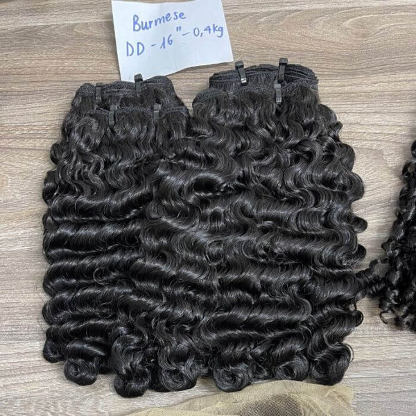 Raw Burmese Curly Hair Weave 100% Virgin Human Hair Bundles Natural Texture Tangle Free Long Lasting