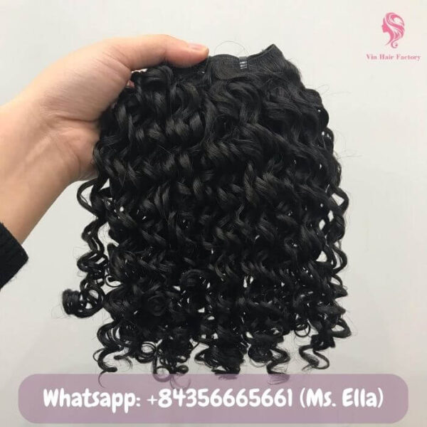 Raw Pixie Curly Hair Weft R5 Grade Virgin Human Hair Extensions Natural Texture for Professional Styling