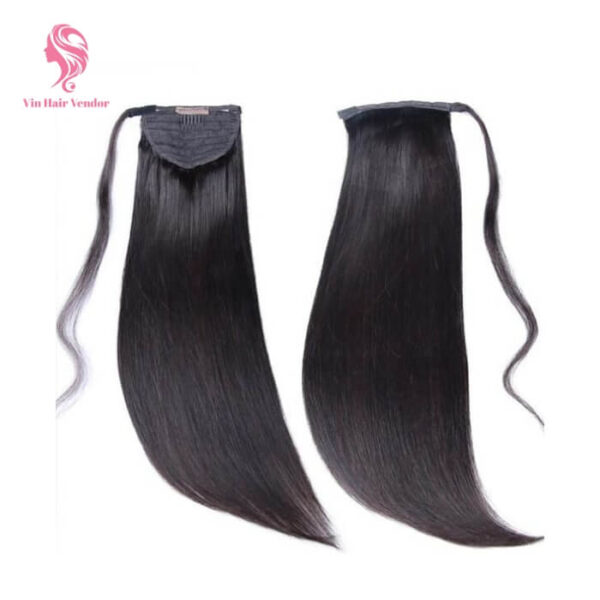 Straight Clip-In Ponytail Hair Extensions Human Hair Natural Look Secure Clip Easy Install Salon Quality Reusable