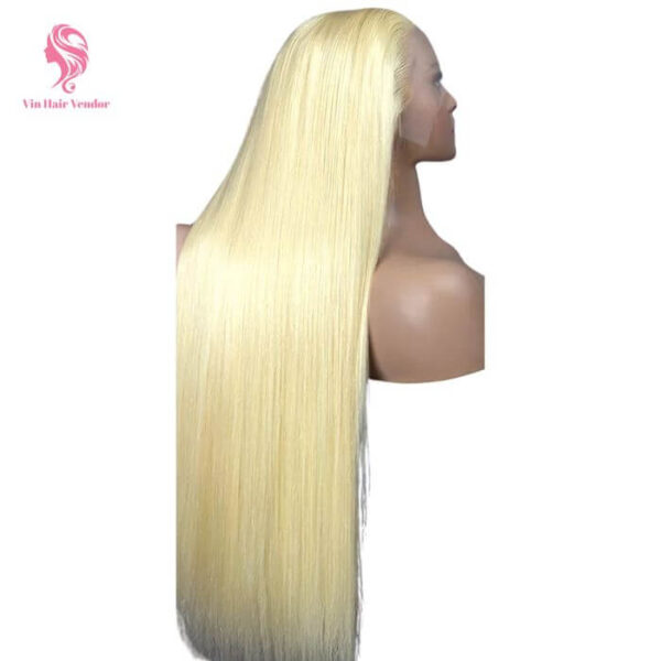 Vietnamese 13x6 Lace Front Wig Raw 613 Blonde Color Human Hair Pre Plucked Hairline Full Density
